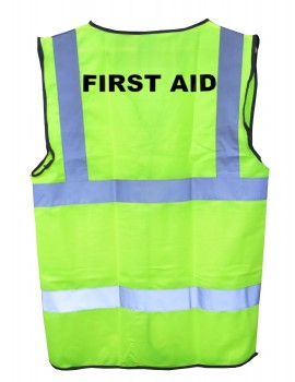 Hi-Vis Yellow Waistcoat with "First Aid"  Clothing